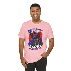 Personalized With Your Dogs Image and Name Patriotic Unisex Jersey Short Sleeve Tee