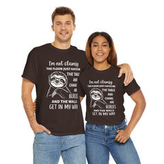 Clumsy Funny Sloth Graphic Tee | Unisex Heavy Cotton Tee | Great Gift for Animal Lovers, Birthdays, Casual Wear, Humorous Gifts, Everyday Style