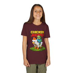 Youth Chicken Jockey Tee - Fun Gamer T-Shirt for Kids