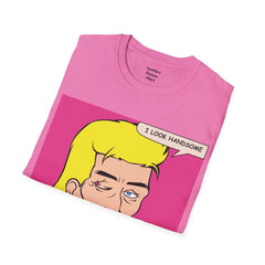 I LOOK HANDSOME Blonde Pop Art Guy Unisex Softstyle T Shirt