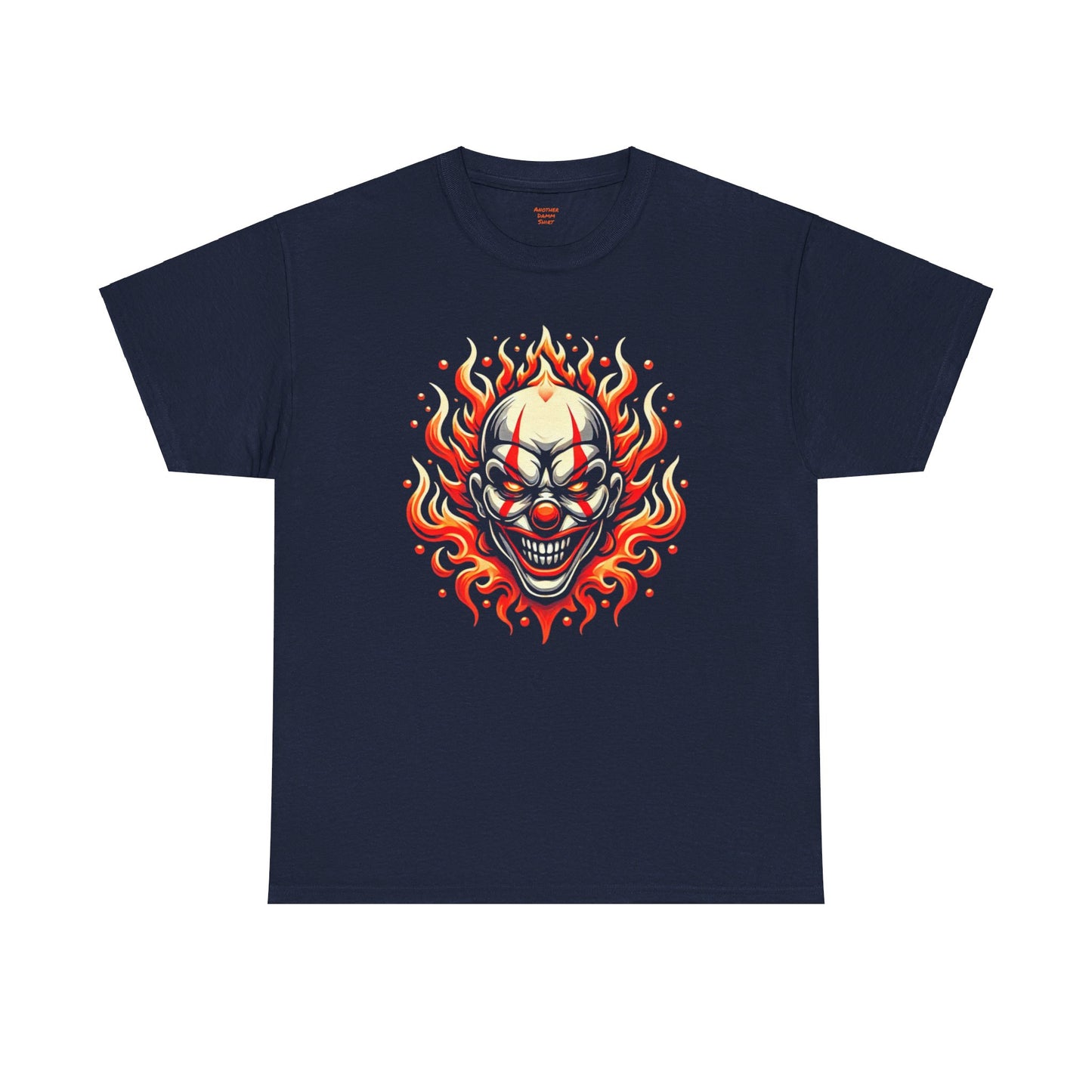 Flaming Fire Clown - Graphic Unisex Heavy Cotton Tee