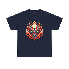 Flaming Fire Clown - Graphic Unisex Heavy Cotton Tee