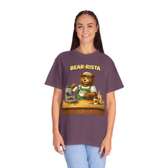 Bear‑Rista Coffee T‑Shirt — Cute Barista Bear Graphic Tee