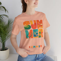 Summer Graphic Tee — Colorful Tropical "SUMMER" Typography T-Shirt
