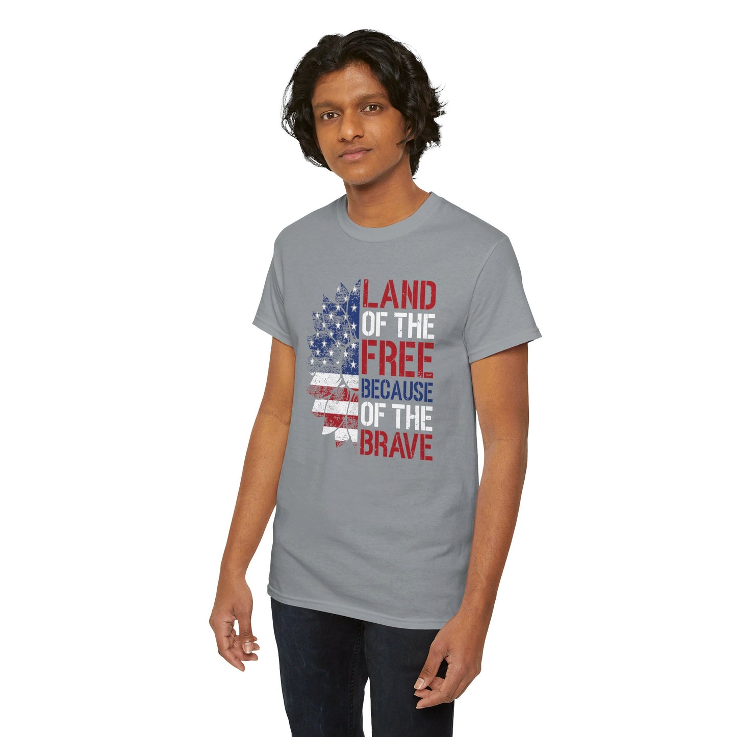 Land Of The Free Because Of The Brave - Unisex Cotton Tee