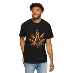 Vintage Leopard Cannabis Leaf T-shirt — Weed Lover Stoner Gift