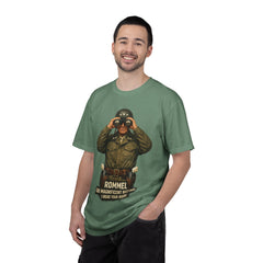 Graphic T-Shirt — Vintage WWII General George Patton Binoculars Design with "Rommel You Magnificent Bastard" Text