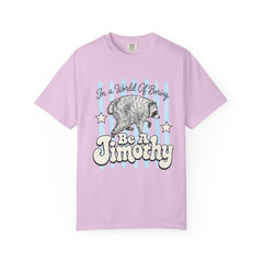 Be A Timothy T-Shirt — Retro Raccoon Graphic Tee ("In a World of Boring")