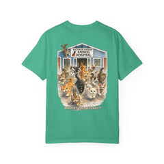 Lauren McGowan Front Logo Back Graphic Baldwin Harbor Animal Hospital "Who Let the Cats Out?" T Shirt