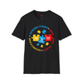 Autism awareness tee, softstyle tee, unisex autism shirt, puzzle graphic tee, shirt for autism, support autism tee, gift for autistic child