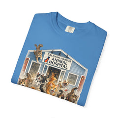 Front Graphic "Who Let the Cats Out?" Baldwin Harbor Animal Hospital Cute Vet Clinic T Shirt