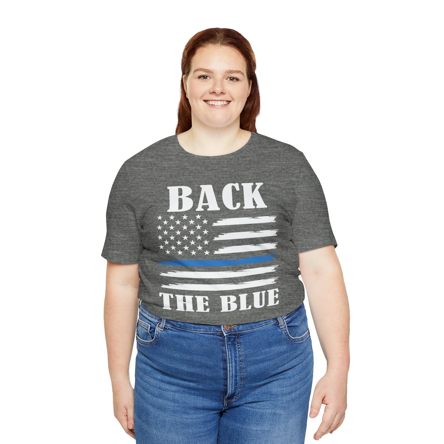 BACK THE BLUE Flag, Graphic Unisex Short Sleeve Tee