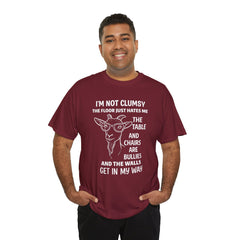 Clumsy Funny Goat Graphic Tee | Unisex Heavy Cotton Tee | Great Gift for Animal Lovers, Birthdays, Casual Wear, Humorous Gifts, Everyday Style
