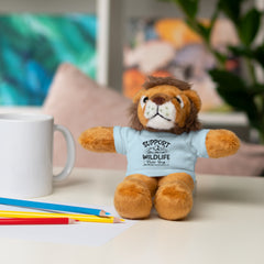 Stuffed Animals with T Shirt,Funny Quote,Support Wildlife Raise Boys,gift for him,gift for her,Birthday Gift,Everyday gift,animal lover gift