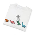 Dinosaur UFO Retro Unisex Garment-Dyed T-shirt