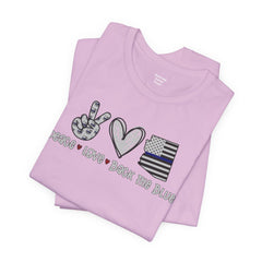 Peace Love Back The Blue in Arizona, Graphic Unisex Short Sleeve Tee