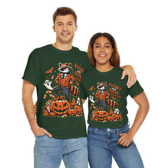 Freaky And Feral Halloween Raccoon! Graphic Unisex Heavy Cotton Tee