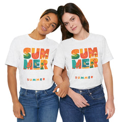 Summer Graphic Tee — Colorful Tropical "SUMMER" Typography T-Shirt