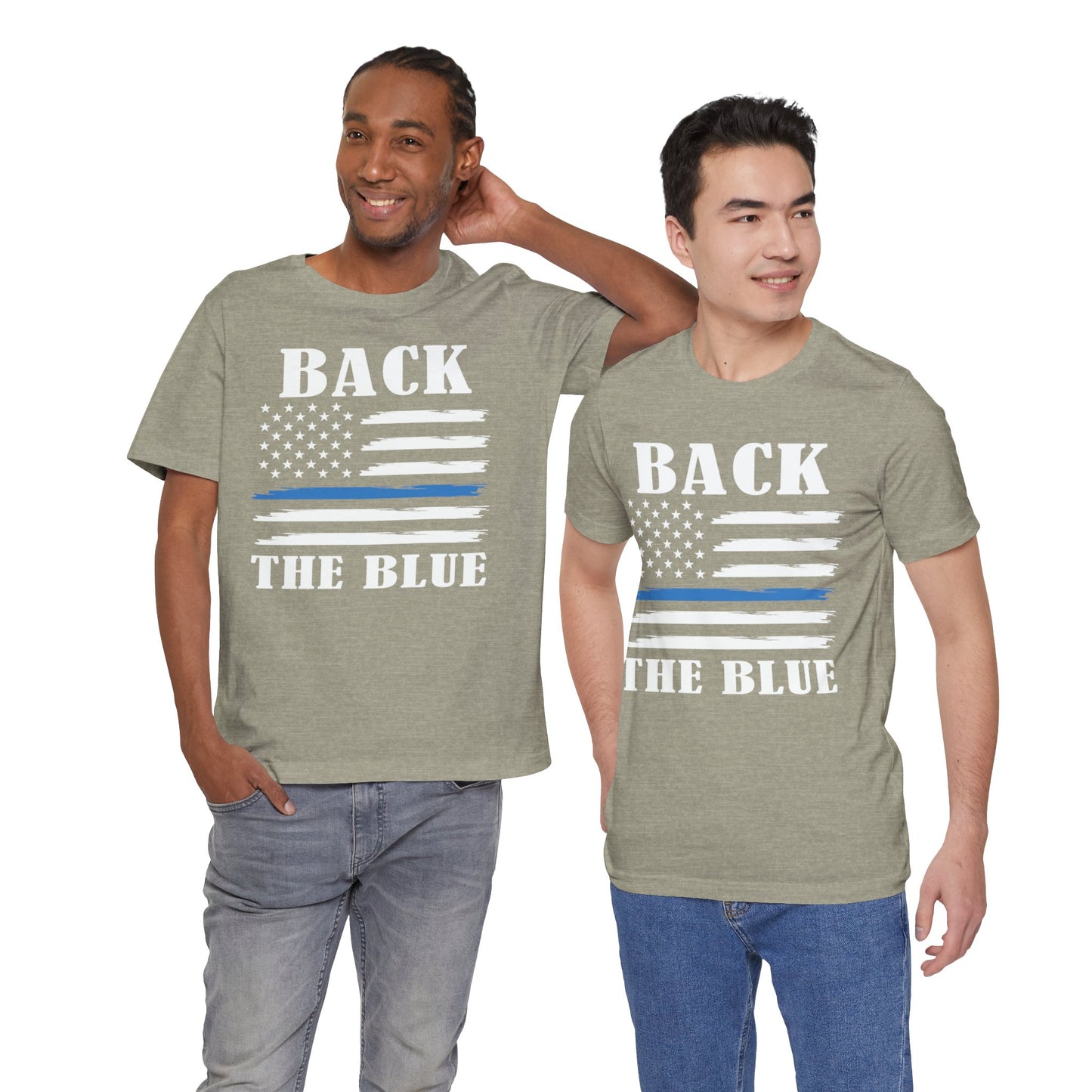 BACK THE BLUE Flag, Graphic Unisex Short Sleeve Tee