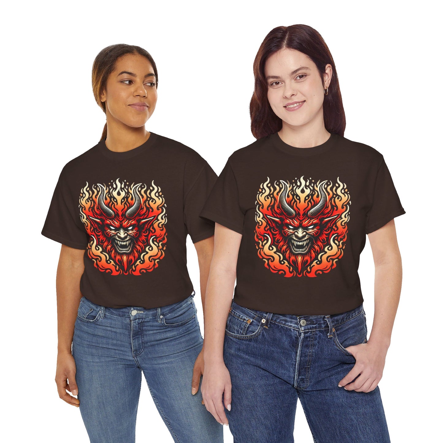 Fiery Fire Demon - Graphic Unisex Heavy Cotton Tee