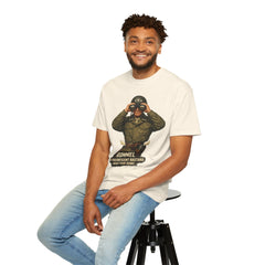 Graphic T-Shirt — Vintage WWII General George Patton Binoculars Design with "Rommel You Magnificent Bastard" Text