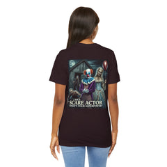 Halloween Scare Actor - Front and Back Graphic Unisex Jersey Short Sleeve Tee