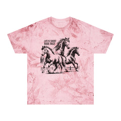 Life Is Short Ride Fast  - Horse Graphic Unisex Color Blast T-Shirt