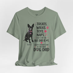 Personalized Dog Dad T‑Shirt — "Treats. Walks. Toys. Naps." Father's Day Gift