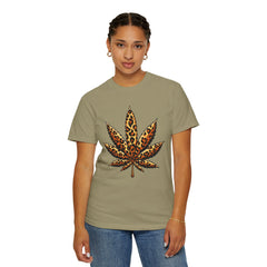 Vintage Leopard Cannabis Leaf T-shirt — Weed Lover Stoner Gift