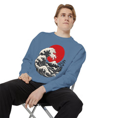 Japanese Wave and Red Sun Comfort Colors Sweatshirt