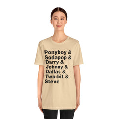 The Outsiders Shirt, Greasers Characters Shirt, Unisex Jersey Short Sleeve Tee
