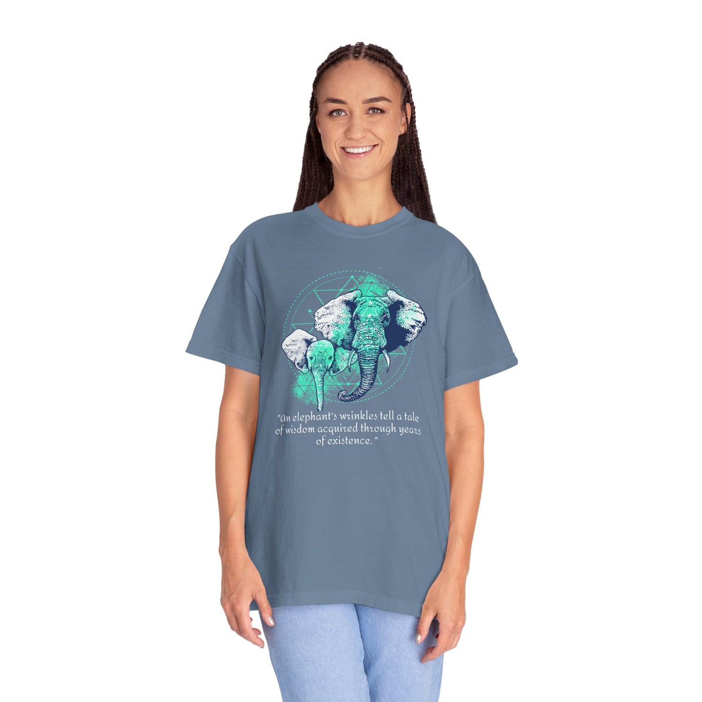 Elephant Portrait of Wrinkles - Unisex Garment-Dyed T-shirt