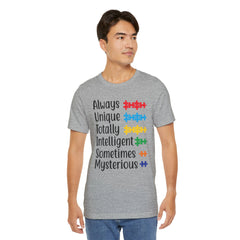 Autism - Always Unique Totally Intelligent Sometimes Mysterious Unisex Softstyle T-Shirt