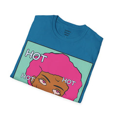 HOT Pink Cotton Candy Haired Pop Art Lady Unisex Softstyle T-Shirt