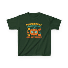 Kids Pumpkin Spice & Math Tee, Perfect for Fall, Halloween Fun, Back to School, Cute Gift for Students, Autumn Fashion