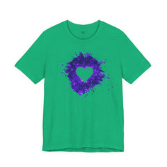 Galaxy Heart Tee — Purple or Green Splatter Heart T-Shirt