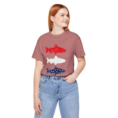 Patriotic Trout T-Shirt — Red White & Blue Fish Tee