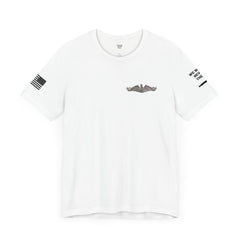 USN Periscope view, Submarine Launched Tomahawk Missile with Dolphins Unisex Jersey Short Sleeve Tee