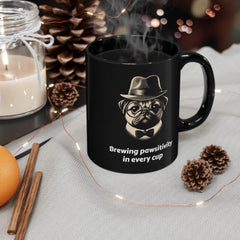 Pug Black Mug (11oz, 15oz), Brewing Pawsitivity In Every Cup