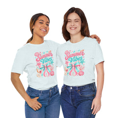 Summer Vibes Tee — Pastel Seashell Bow Beach T-Shirt