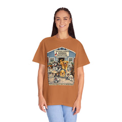 Front Graphic "Who Let the Dogs Out?" Baldwin Harbor Animal Hospital Cute Vet Clinic T Shirt
