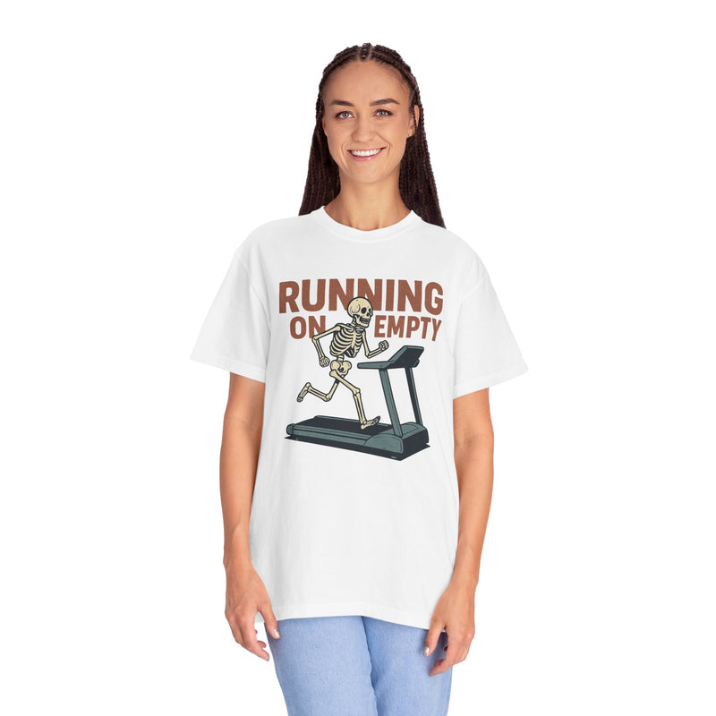 Funny Skeleton Running T-Shirt, Gift for Fitness Lovers, Halloween Tee, Gym Humor Shirt, Quirky Workout Apparel