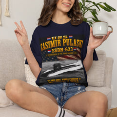 USS Casimir Pulaski SSBN-633 Submarine T-Shirt – "Forty One for Freedom" Navy Tribute