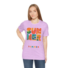 Summer Graphic Tee — Colorful Tropical "SUMMER" Typography T-Shirt