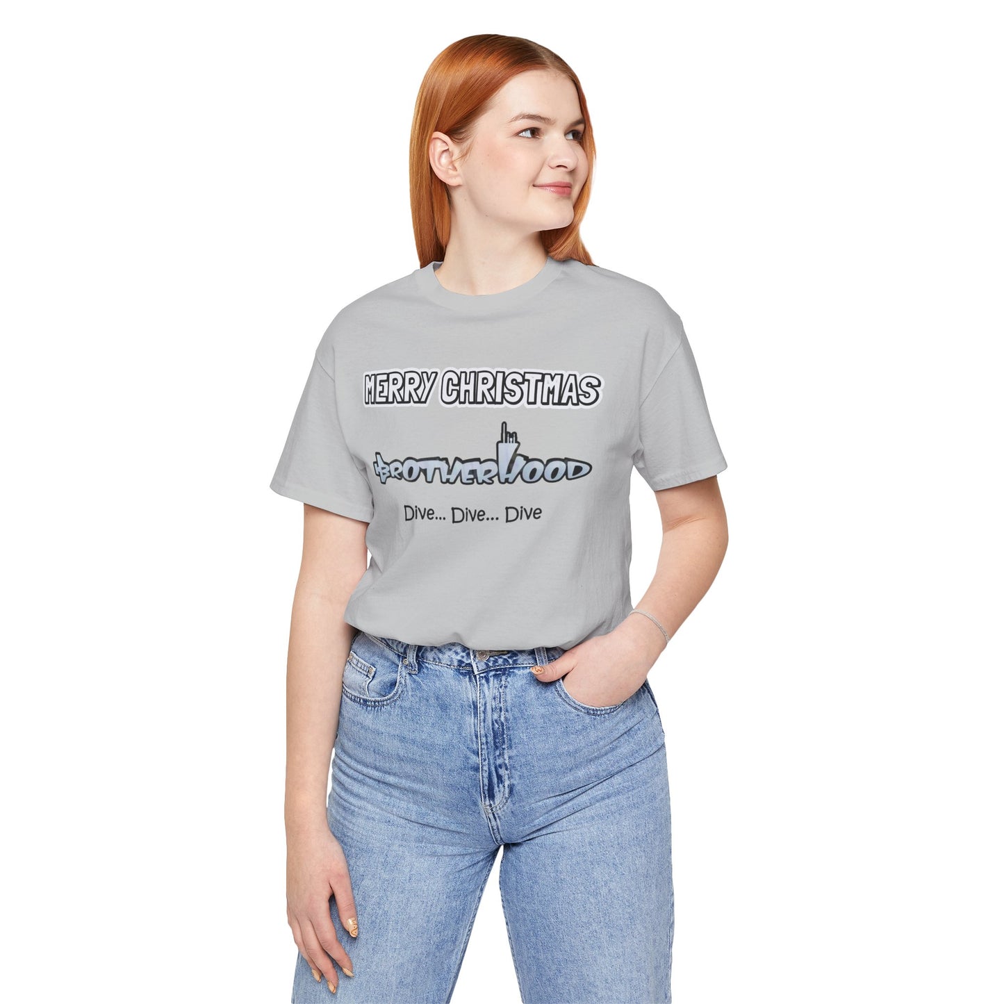 Bolder Font  MERRY  CHRISTMAS Submarine Brotherhood -Unisex Jersey Short Sleeve Tee