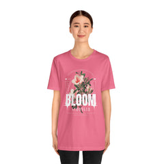 Bloom Stronger Unisex Jersey Tee - Positive Vibes Floral Design