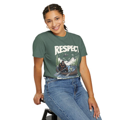 Bigfoot and Alien Outdoor Canoe Adventure - Respect The Locals T-Shirt
