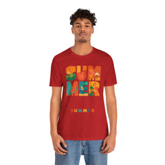 Summer Graphic Tee — Colorful Tropical "SUMMER" Typography T-Shirt