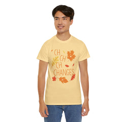 Changes Fall Leaves Graphic - Unisex Heavy Cotton Tee