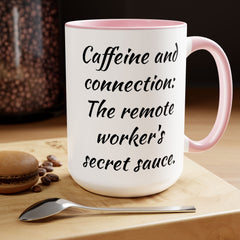 Caffeine And Connection - 15 oz Accent Mug